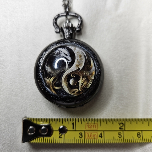 Black Silver Dragon Pocket Watch - Picture 8 of 11